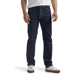 Wrangler Free-to-Stretch Regular Fit Jeans Mens 36x32 Blue Dark Wash NEW